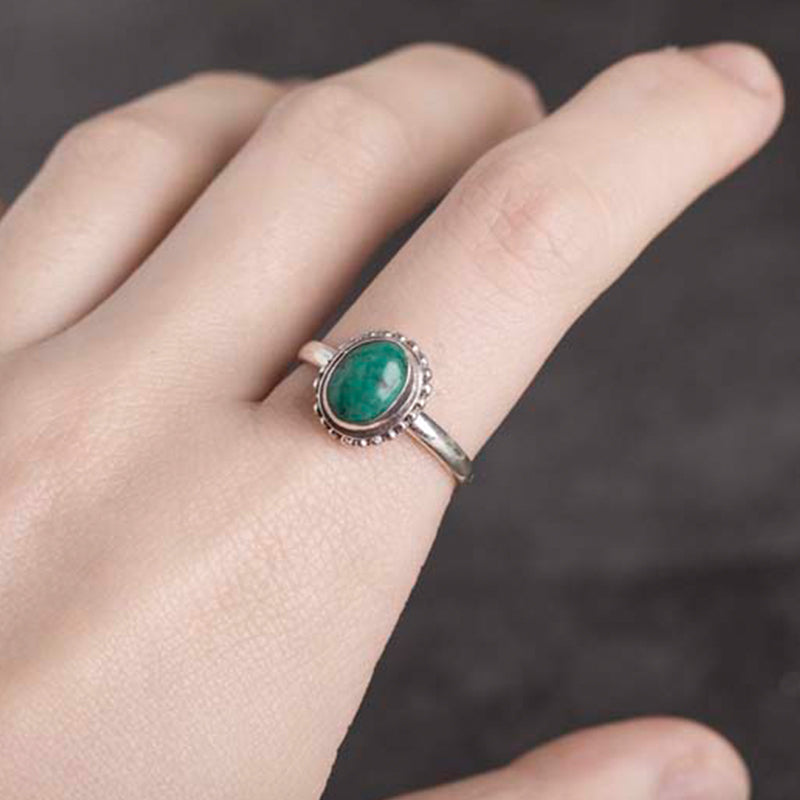 Bague Sagesse en Turquoise Naturelle & Argent Sterling 925 – Ajustable Unisexe
