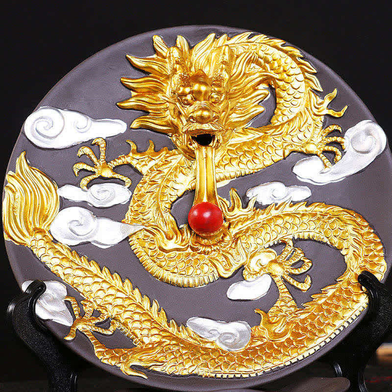 Brûleur d'encens de méditation à fontaine à fumée à refoulement en céramique Dragon