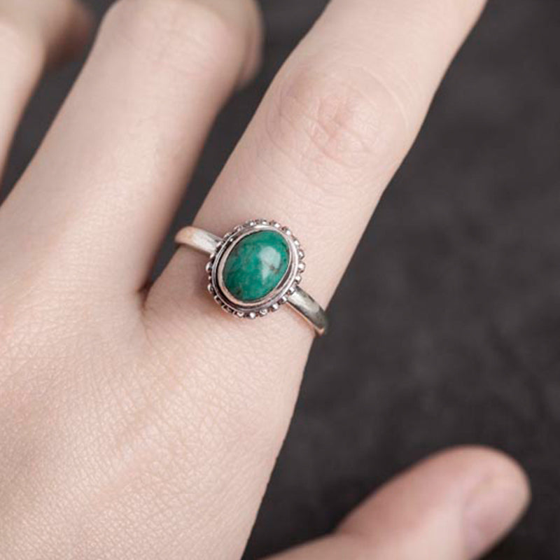 Bague Sagesse en Turquoise Naturelle & Argent Sterling 925 – Ajustable Unisexe