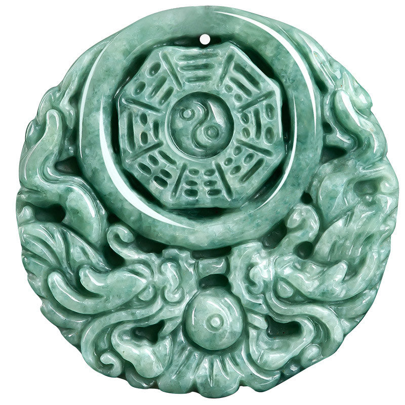 Collier Dragon Yin Yang en Jade Naturel
