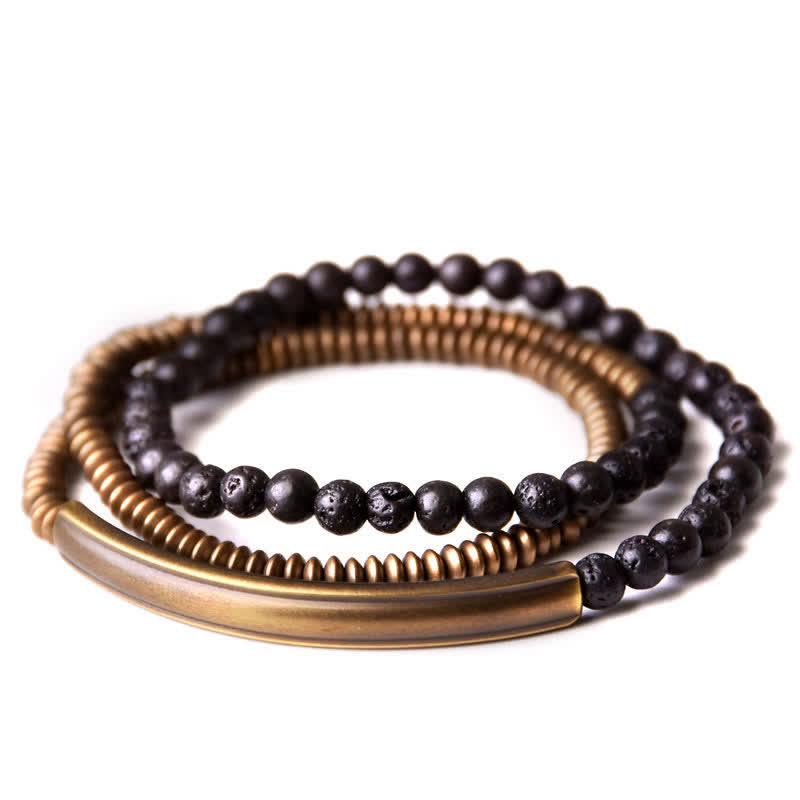 Bracelet en cuivre et Pierres de Lave