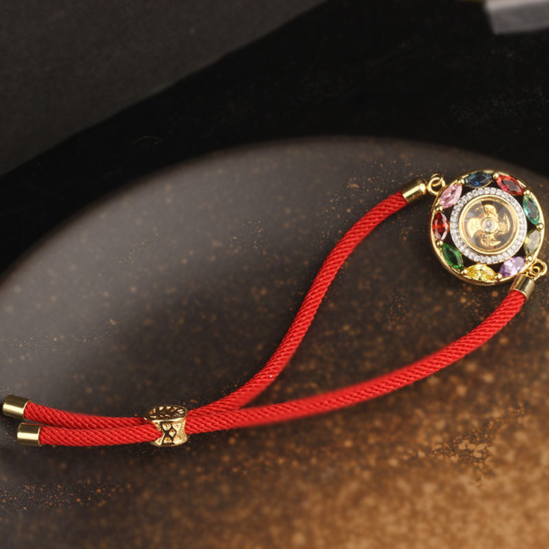 Collier-Bracelet Porte-Bonheur en Cuivre & Zircon (Bijou 2-en-1)