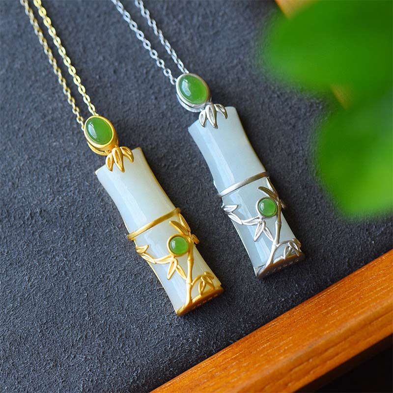 Collier Unisexe en Jade Blanc et Jade Cyan