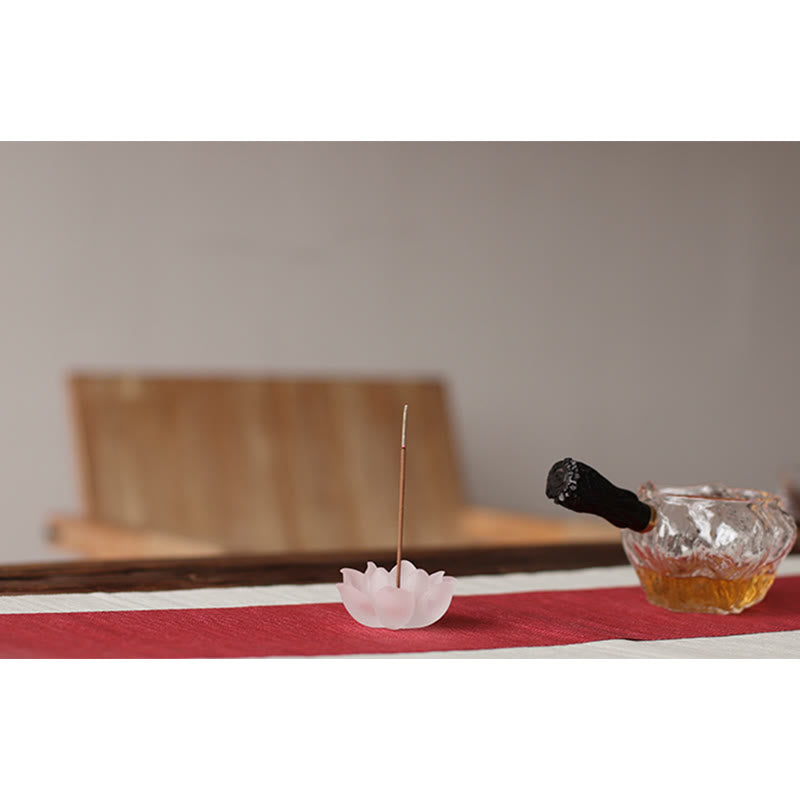 Porte-Encens Lotus Blanc en Cristal Liuli – Méditation & Sérénité