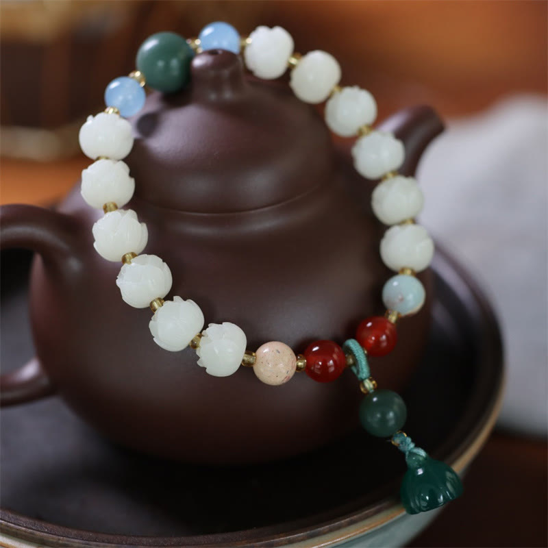 Bracelet Lotus Graines de Bodhi – Sagesse & Équilibre