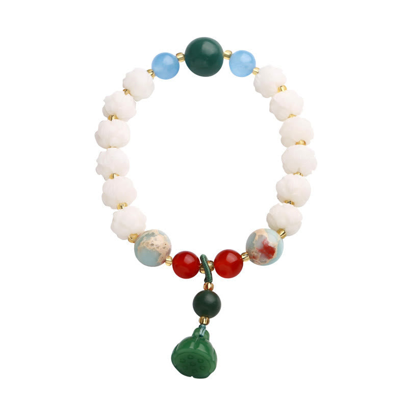 Bracelet Lotus Graines de Bodhi – Sagesse & Équilibre