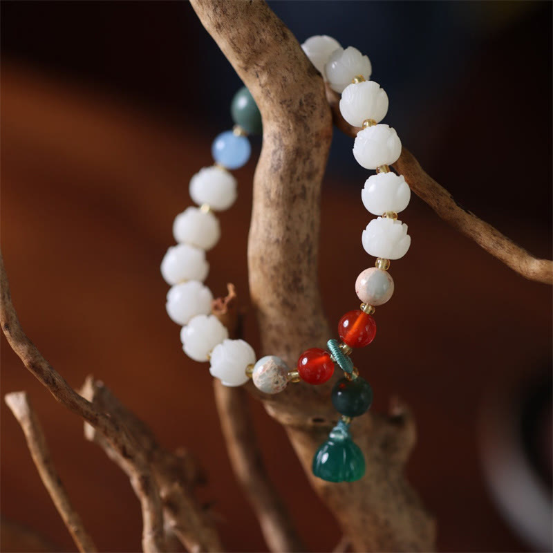 Bracelet Lotus Graines de Bodhi – Sagesse & Équilibre
