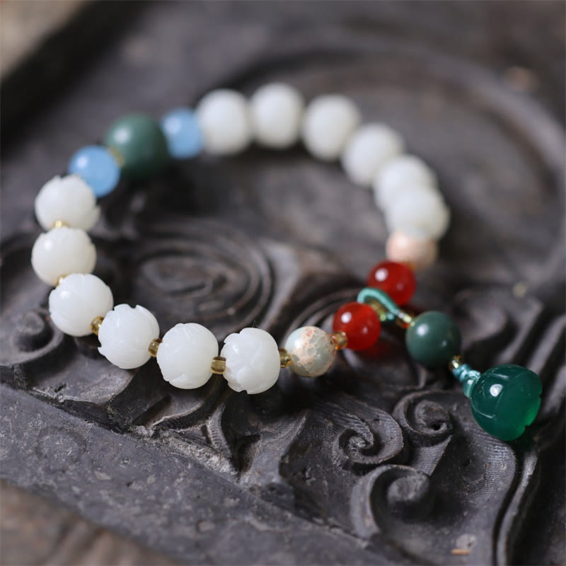 Bracelet Lotus Graines de Bodhi – Sagesse & Équilibre