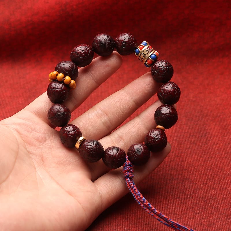 Bracelet Mala Bodhi 15 mm avec Pompon Traditionnel