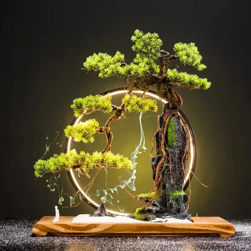 Souffle d’Éternité · Bonsaï d’Encens & Fontaine Zen Lumineuse