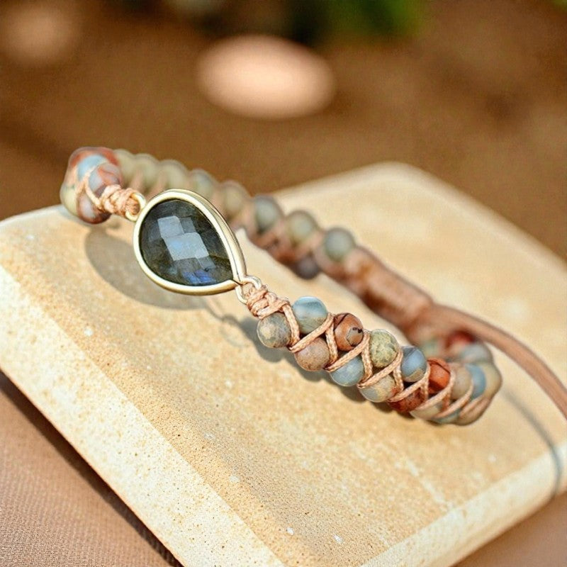 Bracelet Tressé Audace en Jaspe & Labradorite