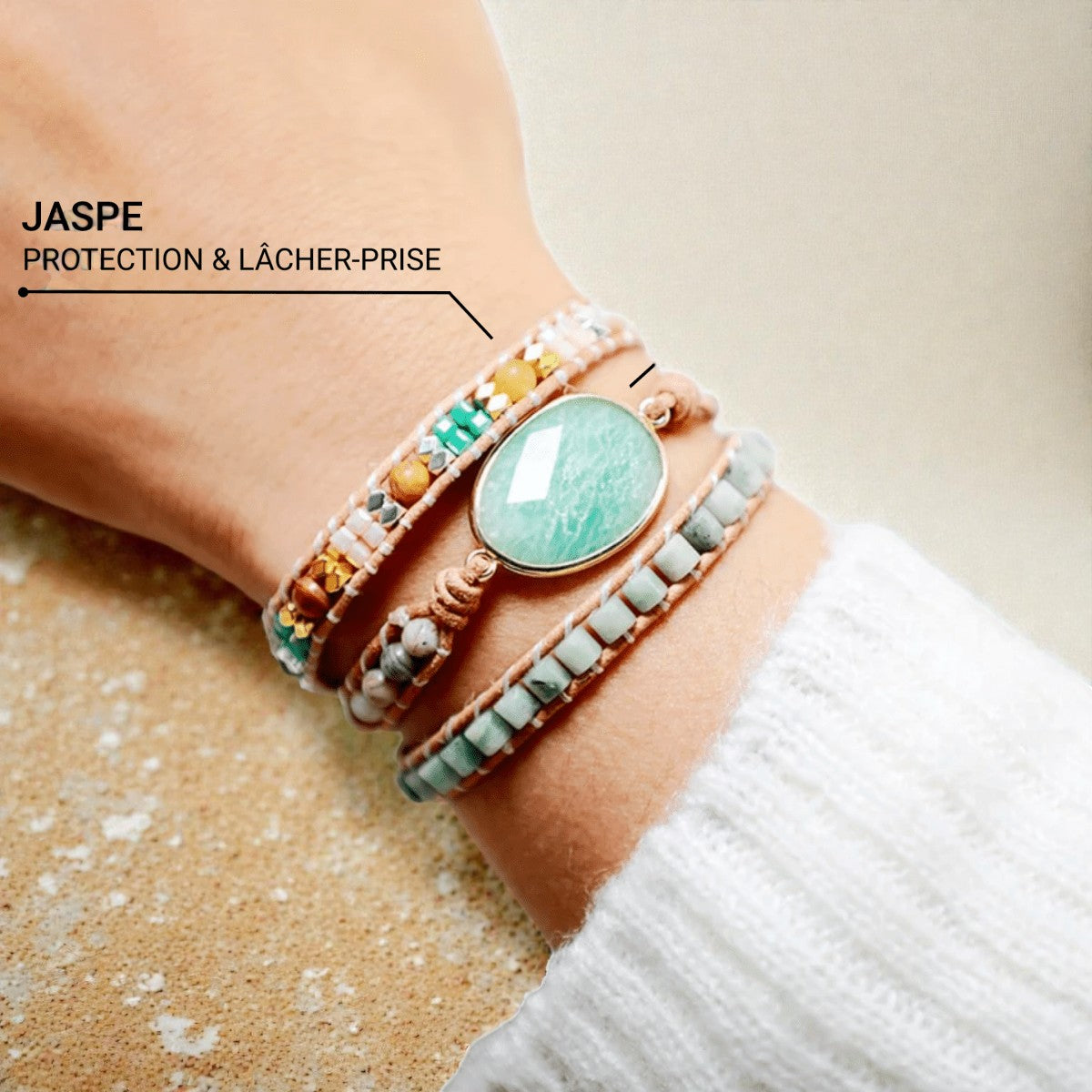 Bracelet Wrap Douceur & Apaisement en Amazonite