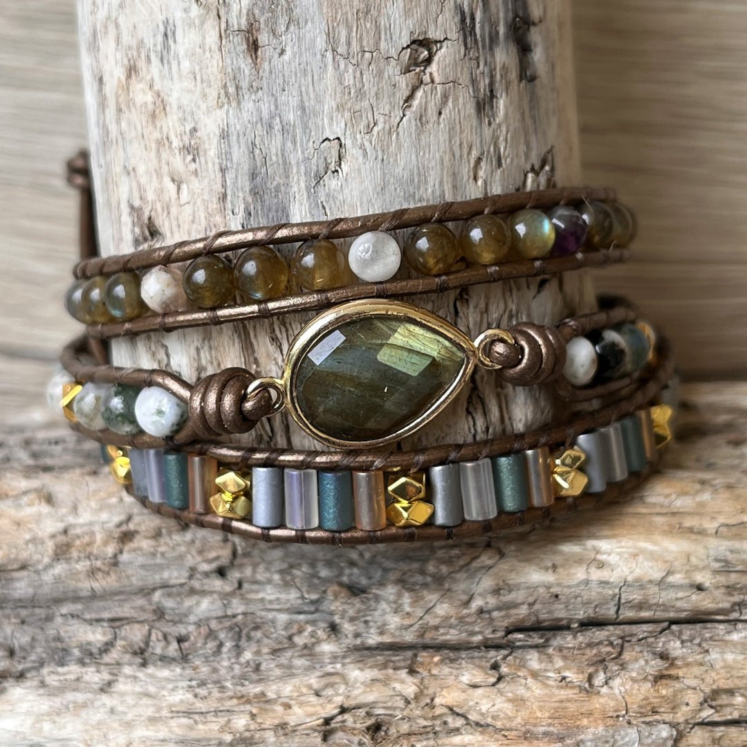 Bracelet Wrap Protection en Labradorite