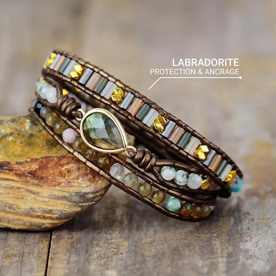Bracelet Wrap Protection en Labradorite