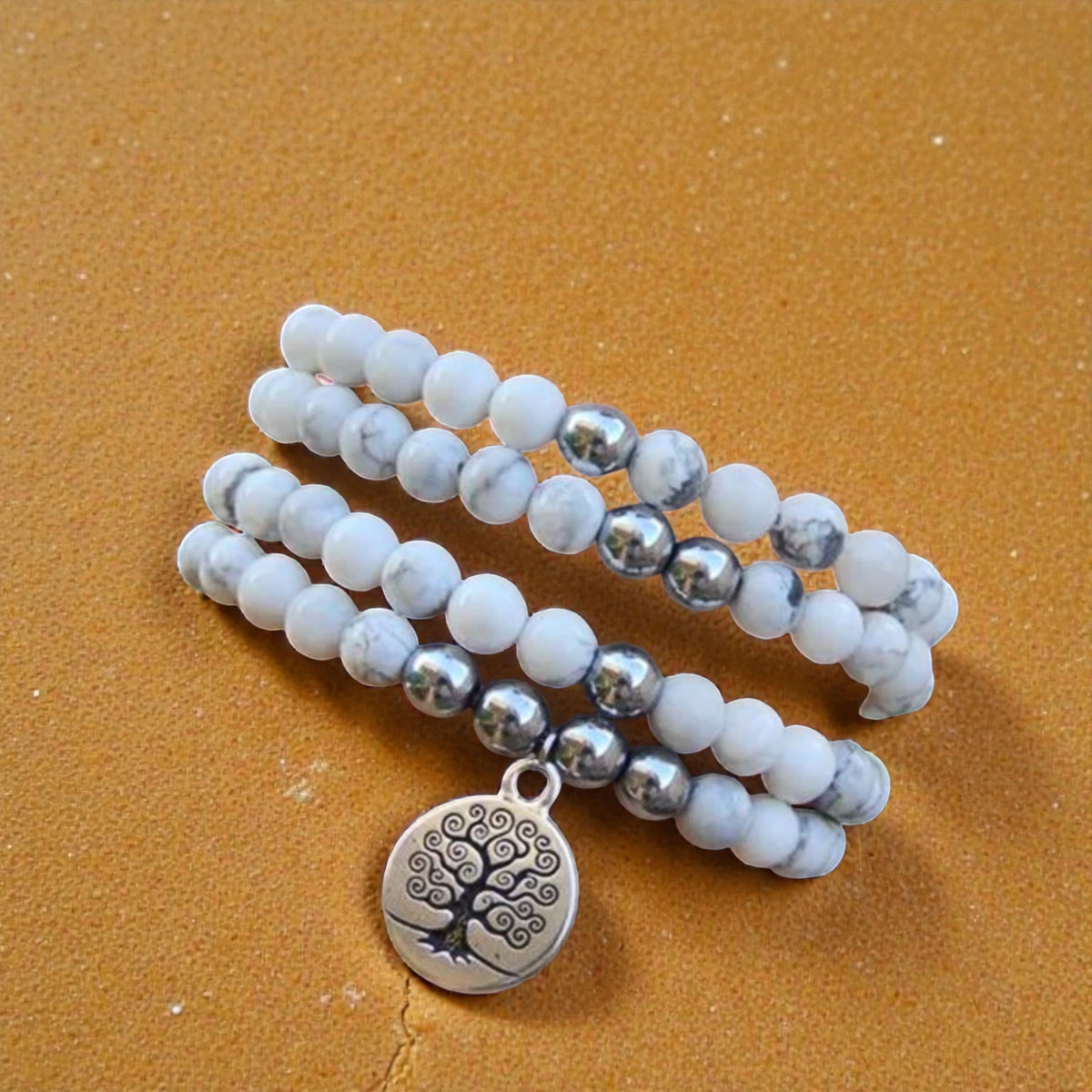 Bracelet Mala Bien-être Féminin en Howlite