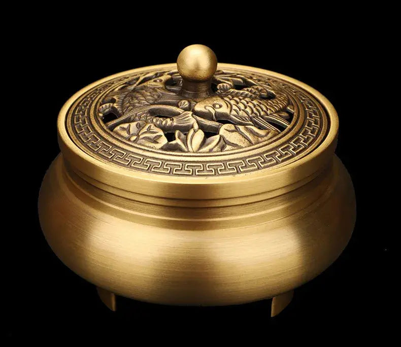 Brûleur d’Encens Dragon & Phénix en Cuivre, Puissance & Mystère