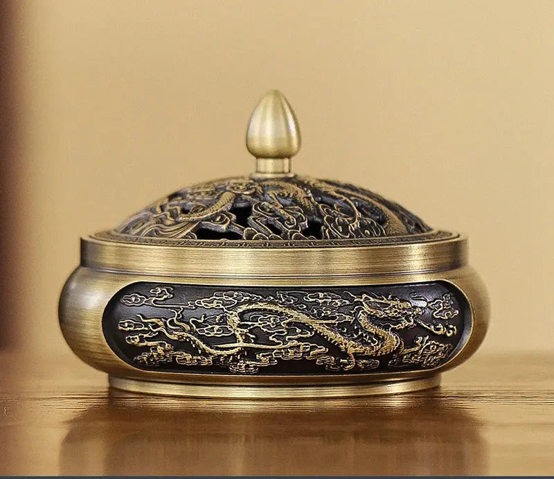 Brûleur d’Encens en Cuivre Traditionnel Dragon