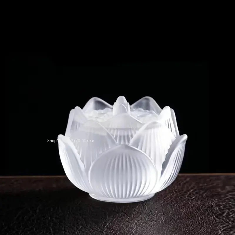 Brûleur d’Encens en Verre Lotus Dégradé, Élégance Lumineuse