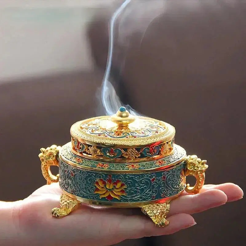 Brûleur d’Encens Lotus Émaillé, Élégance & Apaisement