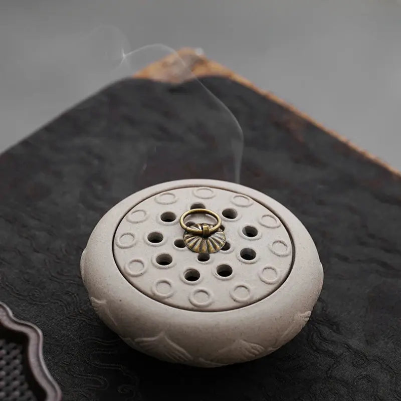 Brûleur d’Encens Japonais Vintage en Céramique, Art Zen & Rituel