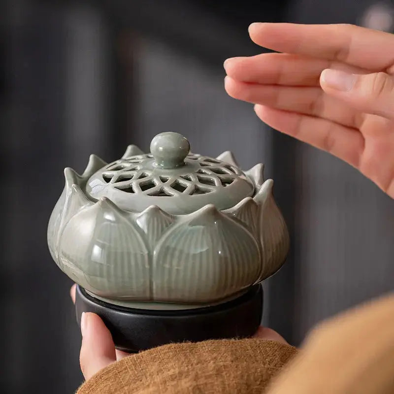 Diffuseur d’Encens Électrique Lotus en Céramique, Ambiance Zen & Équilibre