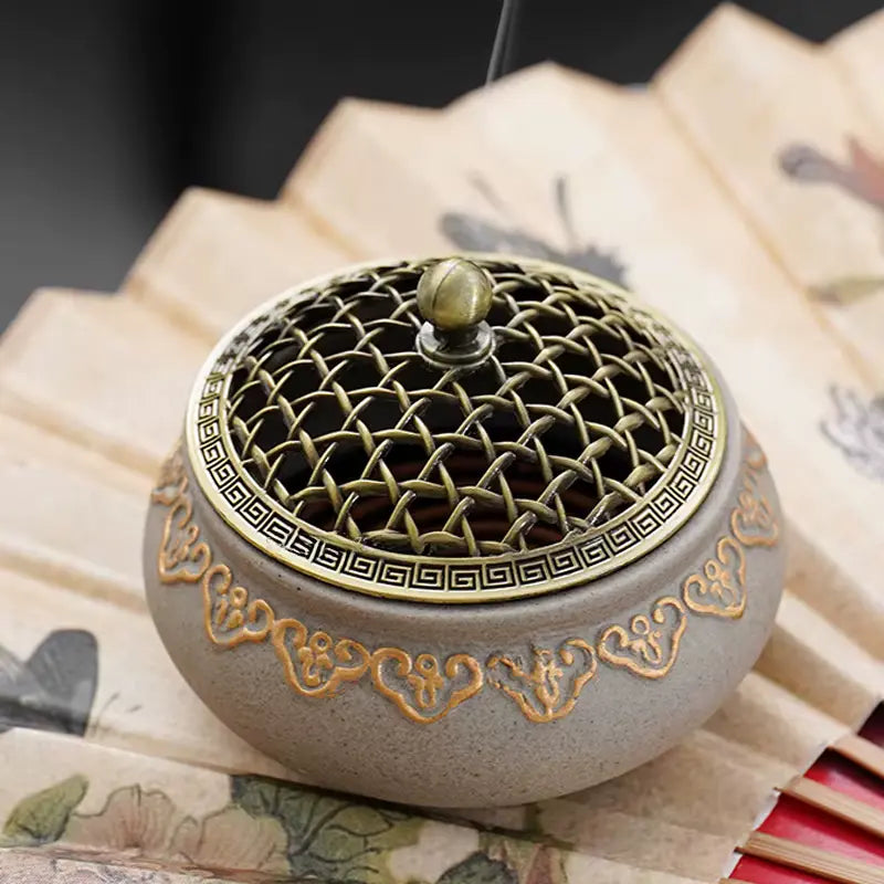 Brûleur d’Encens en Céramique Zen, Sérénité & Élégance