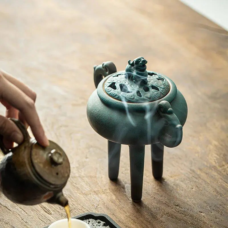 Brûleur d’Encens Tripode en Céramique Zen pour Intérieur
