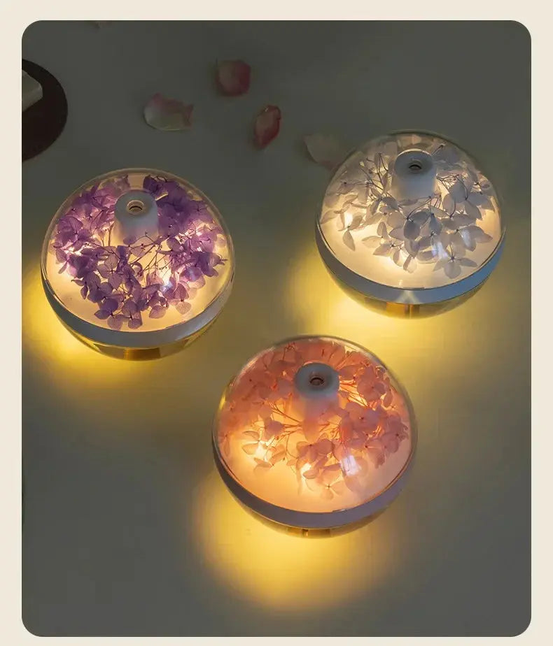 Diffuseur d’Huiles Essentielles USB Rechargeable Effet Fleurs & LED