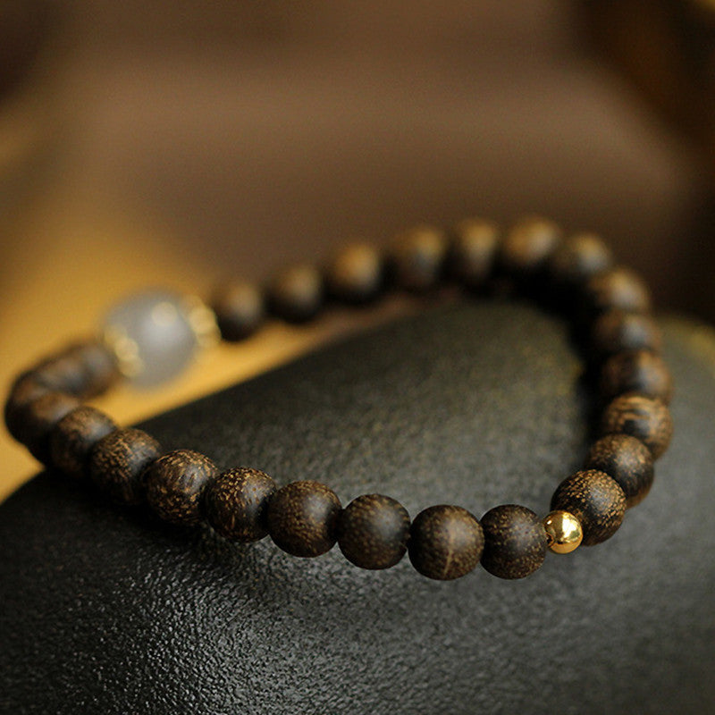 Bracelet Force & Calme en Jade Naturel et Bois d’Agar | Équilibre & Sérénité