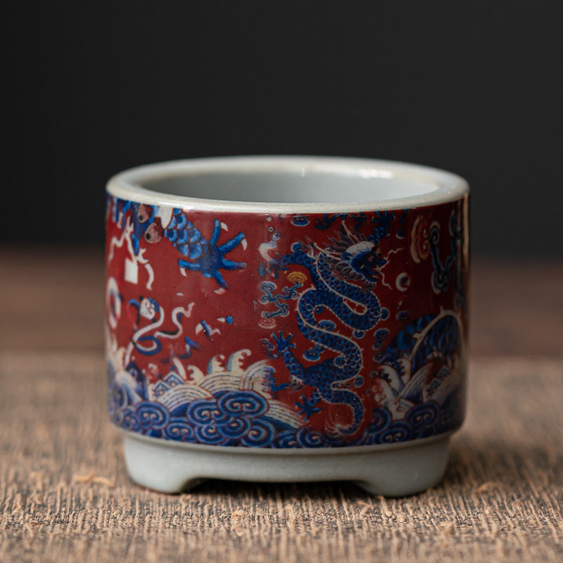 Porte-Encens Zen en Céramique – Série Bateau Lotus & Pêcheur (6 cm)
