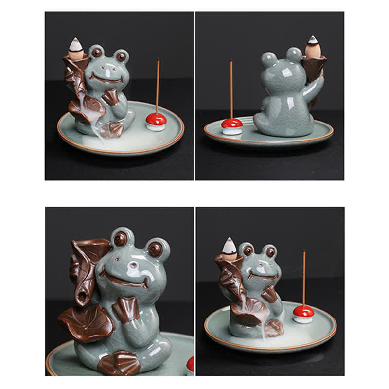 Brûleur d’Encens Céramique Grenouille de Méditation Zen