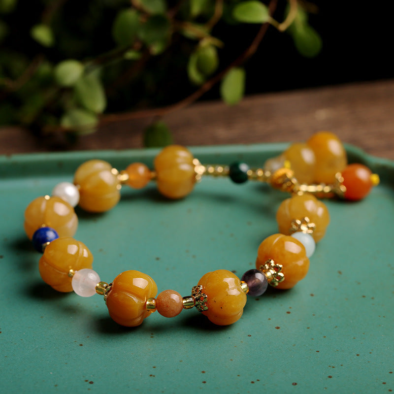 Bracelet Pixiu Wealth en Jade Soie Dorée Naturel 10 mm | Abondance & Protection Symbolique