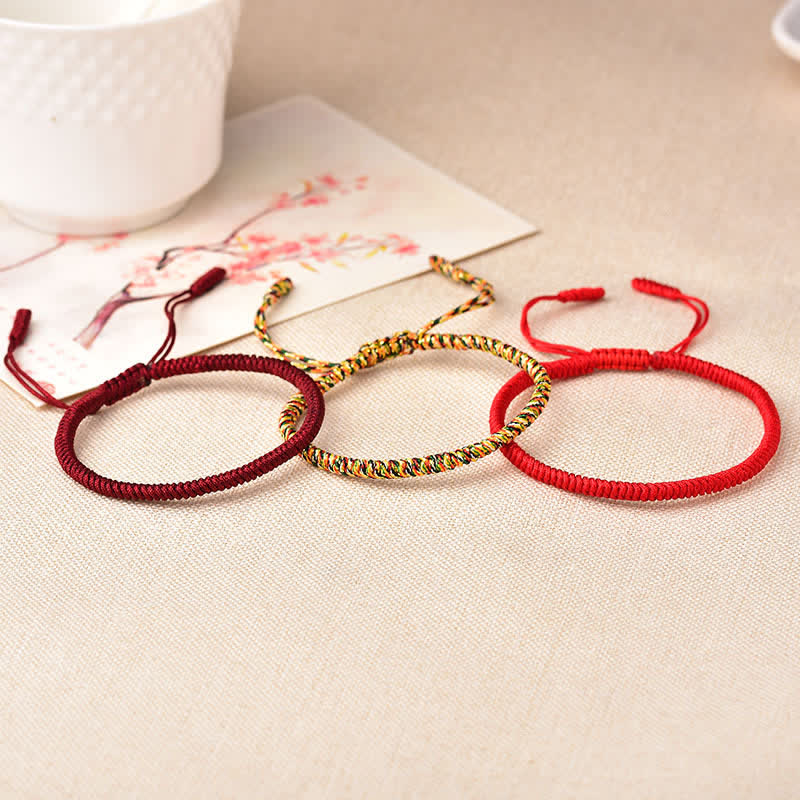 Bracelet Tibétain en Fil Rouge (Lot de 3) – Protection Spirituelle Ancestrale