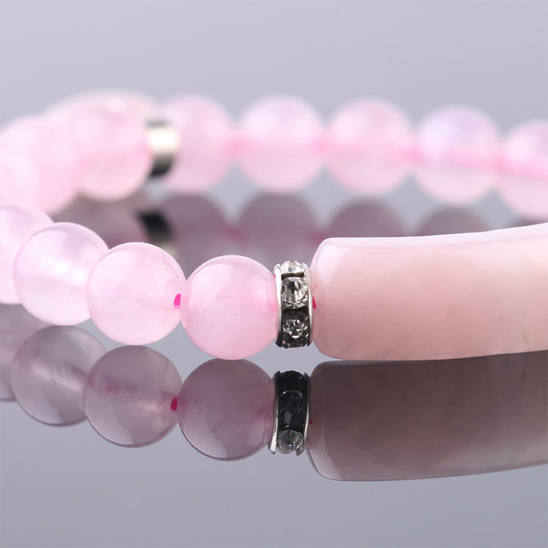 Bracelet en Améthyste Naturelle Forme Cœur 8 mm, Perles Artisanales