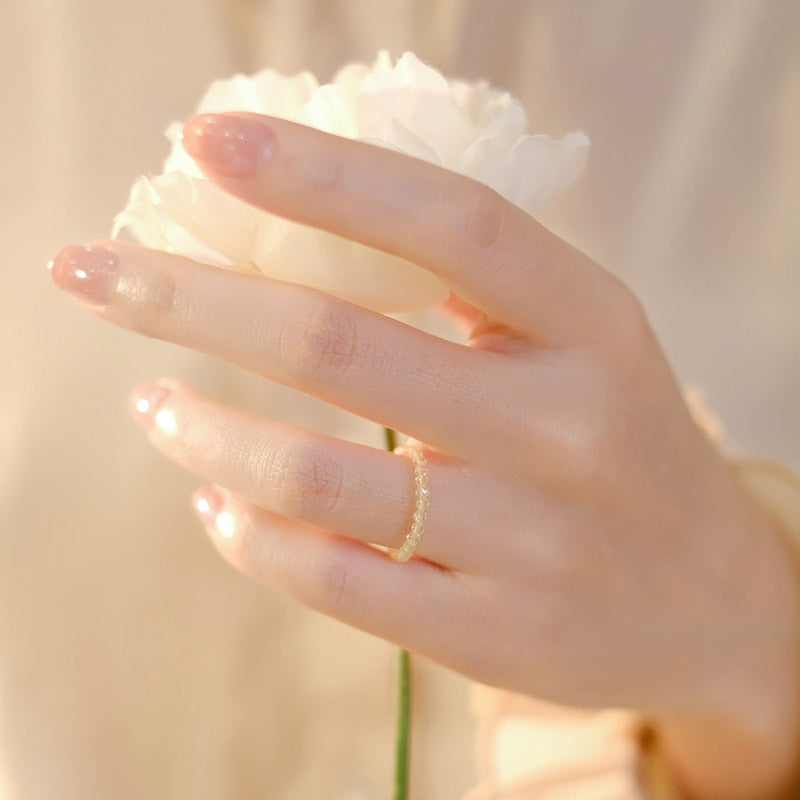 Bague Prospérité en Citrine Naturelle – Plaqué Or 14 Carats – Anneau Lumineux Unisexe
