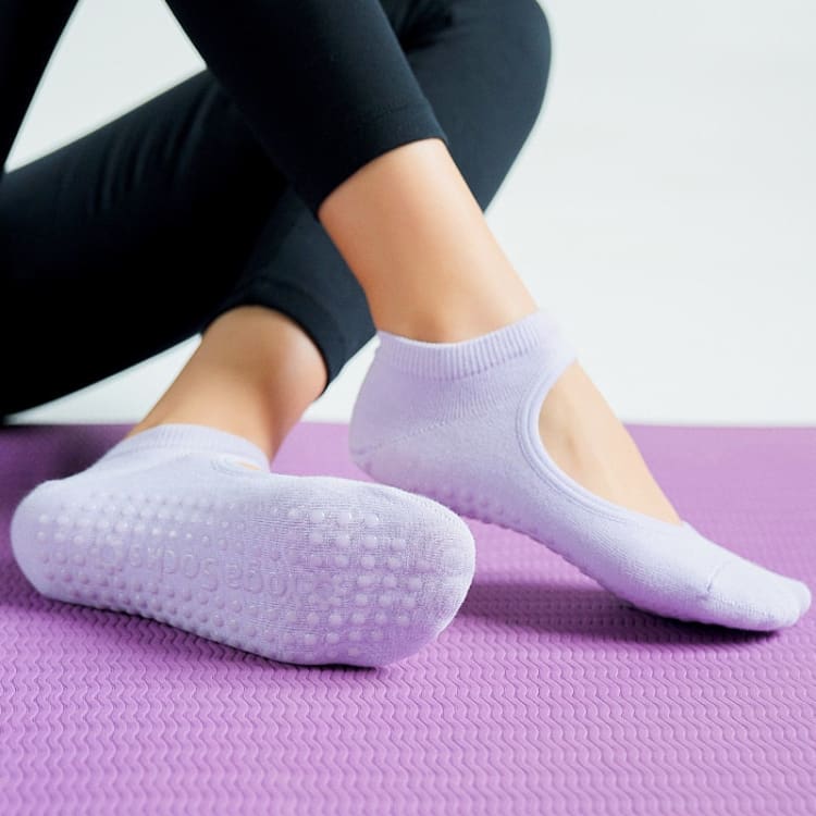 Chaussettes de Yoga Antidérapantes en Coton Naturel