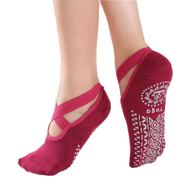 Chaussettes de Yoga Antidérapantes en Coton Naturel