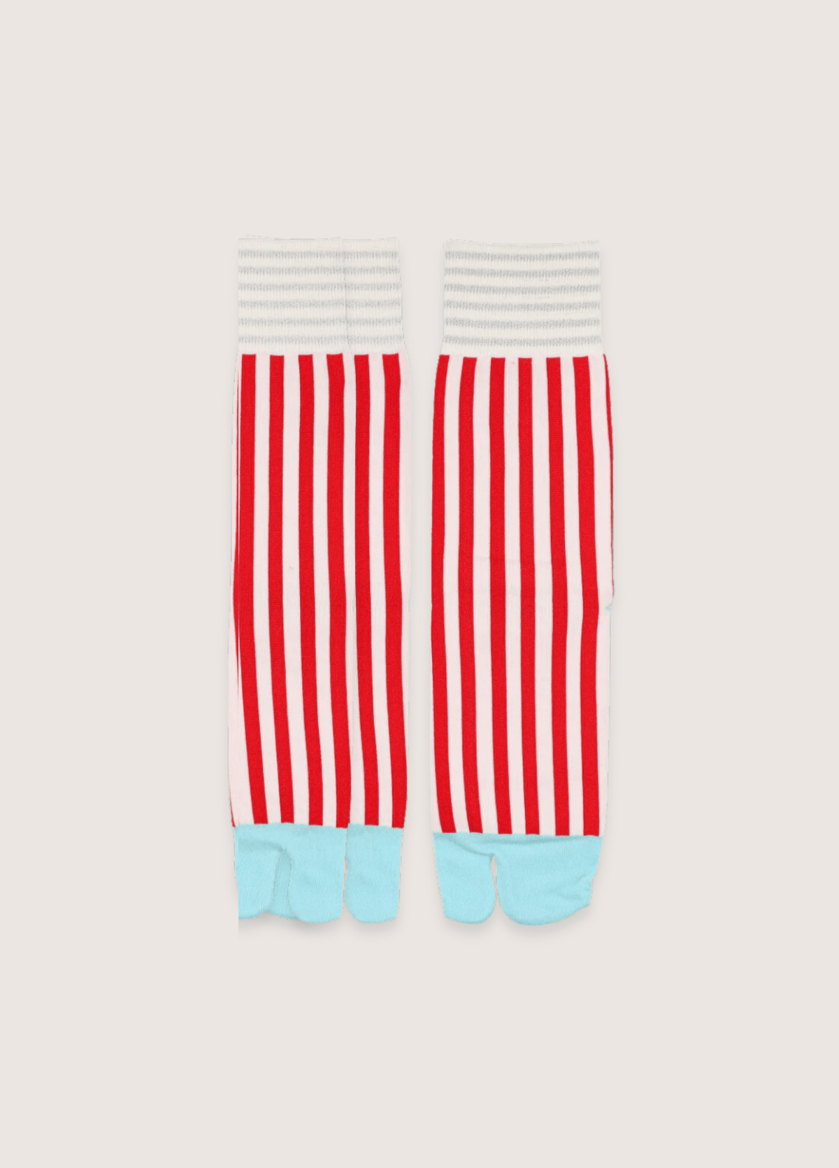 Chaussettes tabi femme coton rayure rouge – Miko