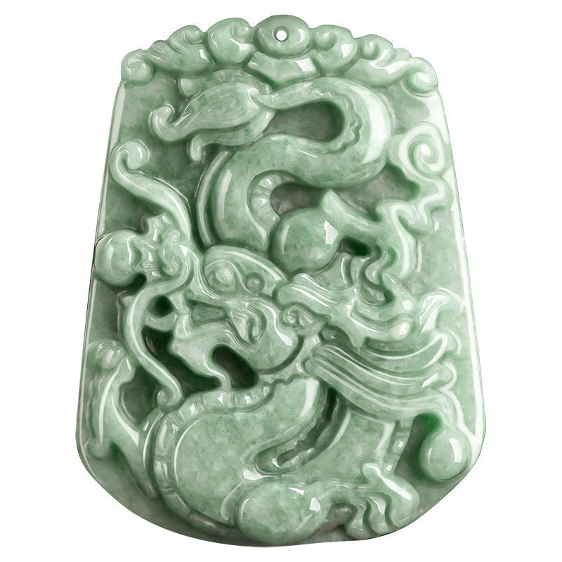 Collier Dragon du Zodiaque Chinois en Jade Naturel
