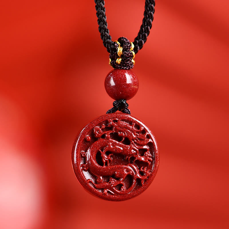 Collier Zodiaque Chinois en Cinabre Naturel