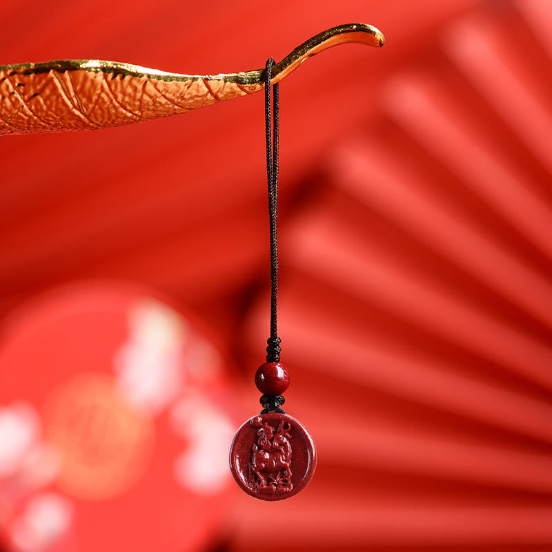 Collier Zodiaque Chinois en Cinabre Naturel