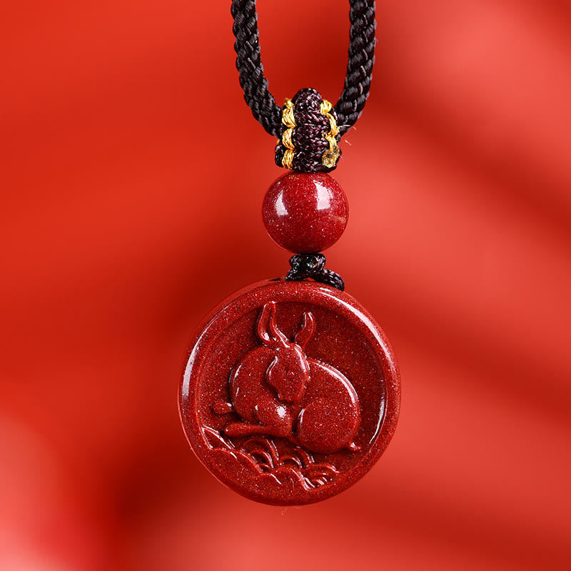 Collier Zodiaque Chinois en Cinabre Naturel
