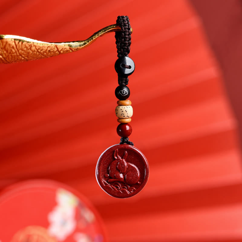 Collier Zodiaque Chinois en Cinabre Naturel