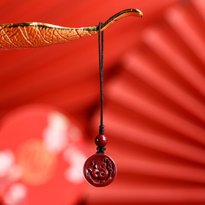 Collier Zodiaque Chinois en Cinabre Naturel