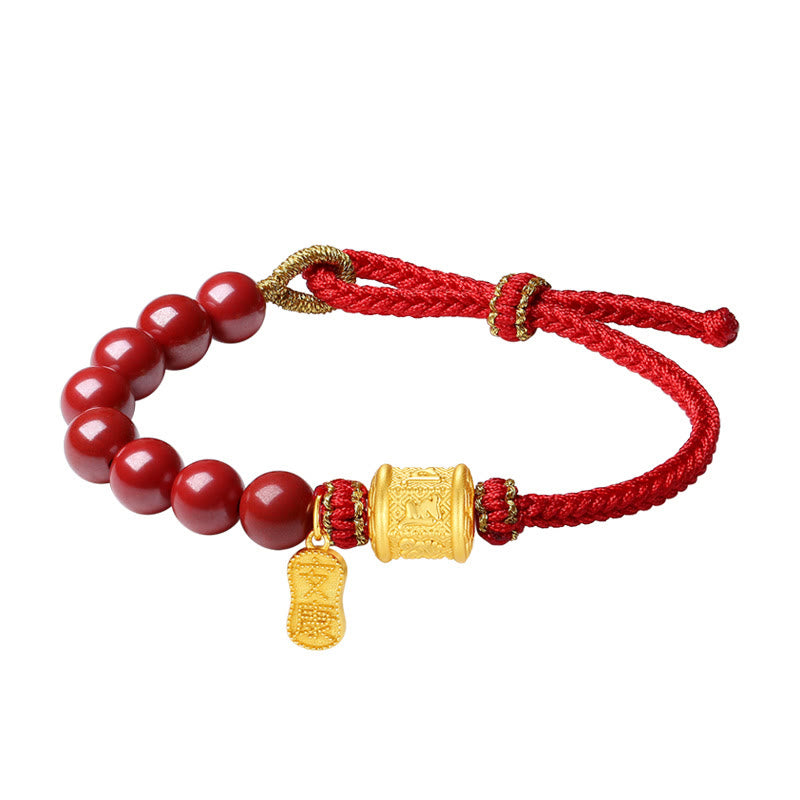 Bracelet Cinabre & Mantra Argent 999 – Ancrage & Intention