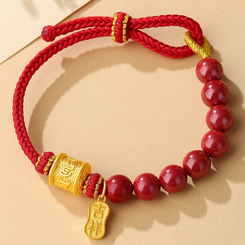 Bracelet Cinabre & Mantra Argent 999 – Ancrage & Intention