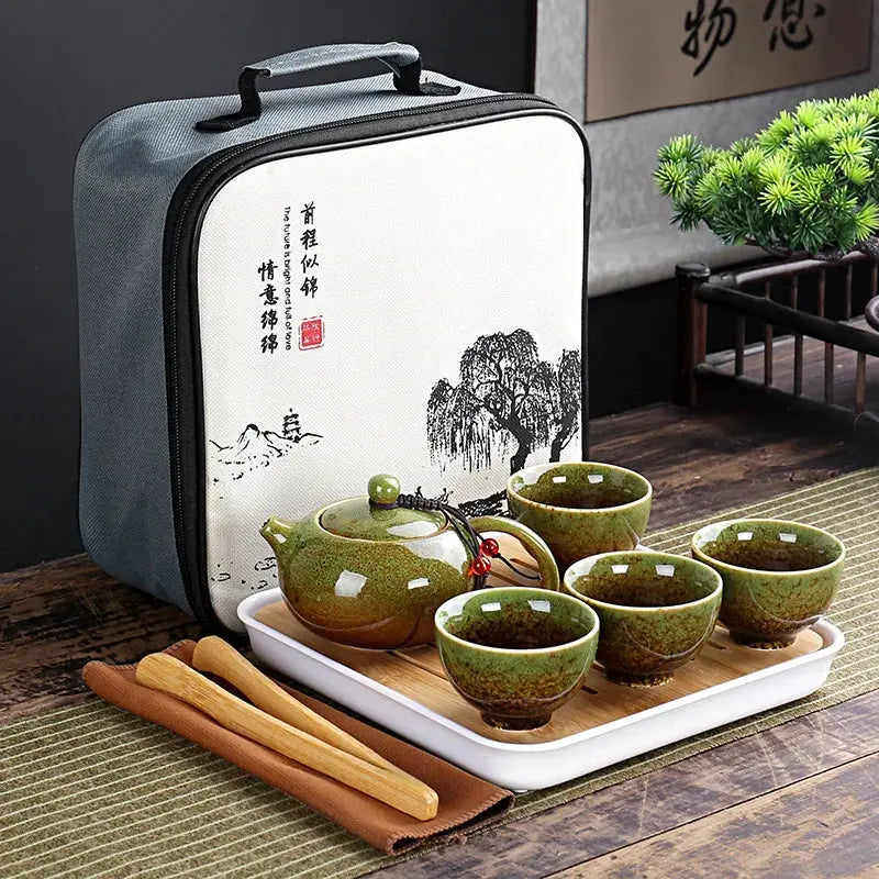 Service à Thé Portable en Céramique, Rituels Zen & Voyages