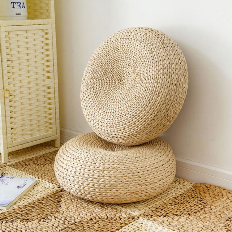 Coussin de Méditation Rond – Tatami Traditionnel & Assise Zen