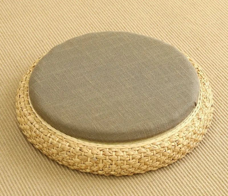 Coussin “TatamiSerenity” en Paille Naturelle – Assise Sol & Méditation Zen