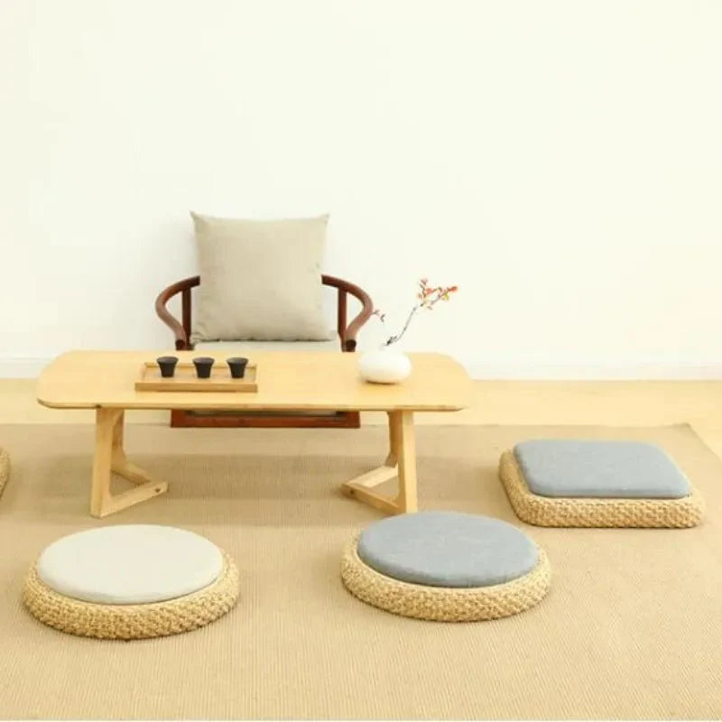 Coussin “TatamiSerenity” en Paille Naturelle – Assise Sol & Méditation Zen